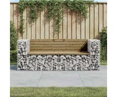 Sodo suoliukas, 184x71x65,5cm, pušis, gabiono dizaino