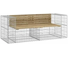 Sodo suoliukas, 184x71x65,5cm, pušis, gabiono dizaino