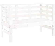 Sodo suoliukas, baltas, 111,5x53x71cm, pušies medienos masyvas