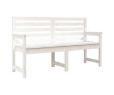 Sodo suoliukas, baltas, 159,5x48x91,5cm, pušies masyvas