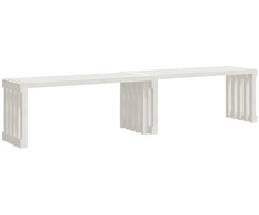 Sodo suoliukas, baltas, 212,5x40,5x45cm, pušis, prailginamas