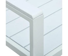 Sodo suoliukas, baltos spalvos, 120cm, HDPE, medienos imitacija