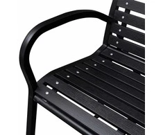 Sodo suoliukas, juodos spalvos, 116cm, plienas ir WPC