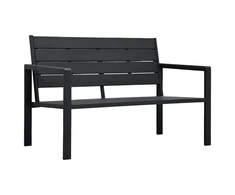 Sodo suoliukas, juodos spalvos, 120cm, HDPE, medienos imitacija