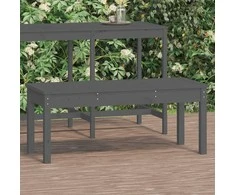 Sodo suoliukas, pilkas, 109x44x45cm, pušies medienos masyvas