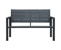 Sodo suoliukas, pilkos spalvos, 120cm, HDPE, medienos imitacija