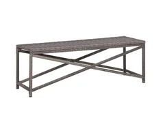 Sodo suoliukas, pilkos spalvos, 120cm, poliratanas