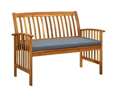 Sodo suoliukas su pagalvėle, 119cm, akacijos medienos masyvas
