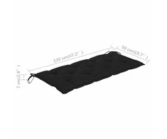 Sodo suoliukas su pagalvėle, 120cm, akacijos medienos masyvas
