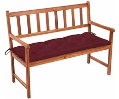 Sodo suoliukas su pagalvėle, 120cm, akacijos medienos masyvas