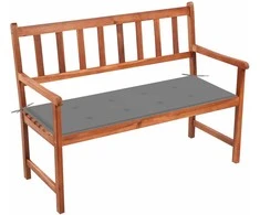 Sodo suoliukas su pagalvėle, 120cm, akacijos medienos masyvas