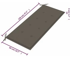 Sodo suoliukas su pagalvėle, 120cm, akacijos medienos masyvas