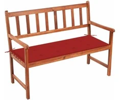 Sodo suoliukas su pagalvėle, 120cm, akacijos medienos masyvas