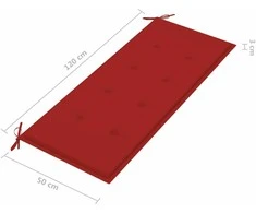 Sodo suoliukas su pagalvėle, 120cm, akacijos medienos masyvas