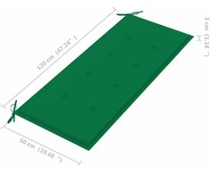 Sodo suoliukas su pagalvėle, 120cm, akacijos medienos masyvas