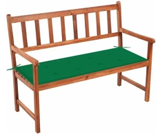 Sodo suoliukas su pagalvėle, 120cm, akacijos medienos masyvas