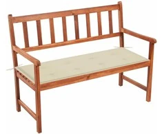 Sodo suoliukas su pagalvėle, 120cm, akacijos medienos masyvas