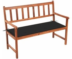Sodo suoliukas su pagalvėle, 120cm, akacijos medienos masyvas