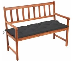 Sodo suoliukas su pagalvėle, 120cm, akacijos medienos masyvas