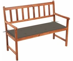 Sodo suoliukas su pagalvėle, 120cm, akacijos medienos masyvas