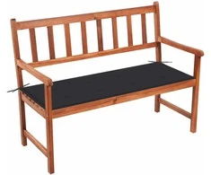Sodo suoliukas su pagalvėle, 120cm, akacijos medienos masyvas