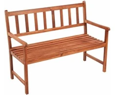 Sodo suoliukas su pagalvėle, 120cm, akacijos medienos masyvas