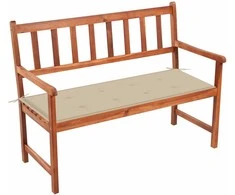 Sodo suoliukas su pagalvėle, 120cm, akacijos medienos masyvas