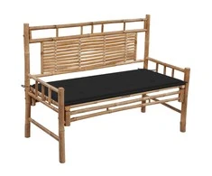 Sodo suoliukas su pagalvėle, 120cm, bambukas