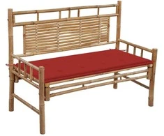 Sodo suoliukas su pagalvėle, 120cm, bambukas