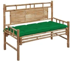 Sodo suoliukas su pagalvėle, 120cm, bambukas (41504+314949)