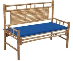 Sodo suoliukas su pagalvėle, 120cm, bambukas (41504+314081)