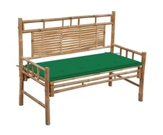 Sodo suoliukas su pagalvėle, 120cm, bambukas