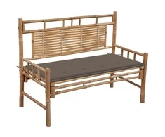 Sodo suoliukas su pagalvėle, 120cm, bambukas