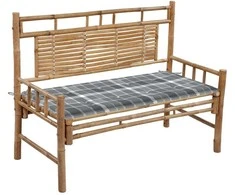 Sodo suoliukas su pagalvėle, 120cm, bambukas (41504+314085)