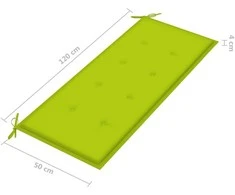 Sodo suoliukas su pagalvėle, 120cm, bambukas (41504+314082)