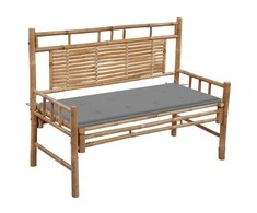 Sodo suoliukas su pagalvėle, 120cm, bambukas