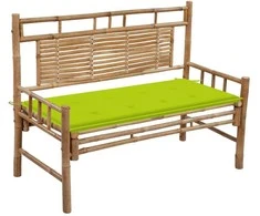Sodo suoliukas su pagalvėle, 120cm, bambukas (41504+314082)