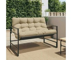 Sodo suoliukas su pagalvėle, taupe spalvos, 113cm, plienas