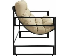 Sodo suoliukas su pagalvėle, taupe spalvos, 113cm, plienas