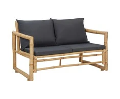 Sodo suoliukas su pagalvėlėmis, 115 cm, bambukas