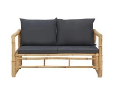 Sodo suoliukas su pagalvėlėmis, 115 cm, bambukas