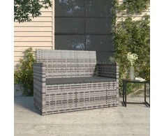 Sodo suoliukas su pagalvėlėmis, pilkas, 105cm, poliratanas