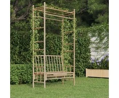 Sodo suoliukas su pergole, 116cm, bambukas