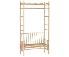 Sodo suoliukas su pergole, 116cm, bambukas