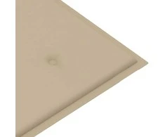 Sodo suoliukas su smėlio spalvos pagalvėle, 112cm, tikmedis