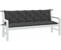 Sodo suoliuko pagalvėlės, 2vnt., antracito, 180x50x7cm, audinys