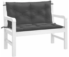 Sodo suoliuko pagalvėlės, 2vnt., antracito, 100x50x7cm, audinys