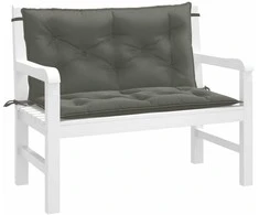Sodo suoliuko pagalvėlės, 2vnt., pilkos, 100x50x7cm, audinys