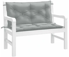 Sodo suoliuko pagalvėlės, 2vnt., pilkos, 100x50x7cm, audinys