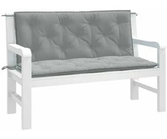 Sodo suoliuko pagalvėlės, 2vnt., pilkos, 120x50x7cm, audinys